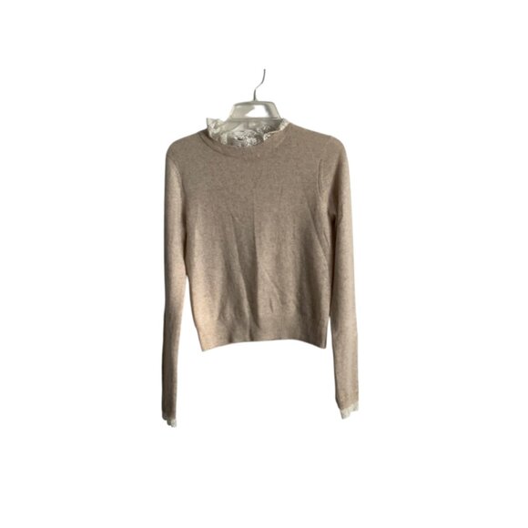 Autumn Cashmere Lace neckline cream cashmere sweater - Picture 1 of 3